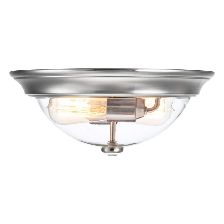 Prominence Home 13” Flush Mount Indoor Ceiling Light, Madalyn, Nickel (Open Box)