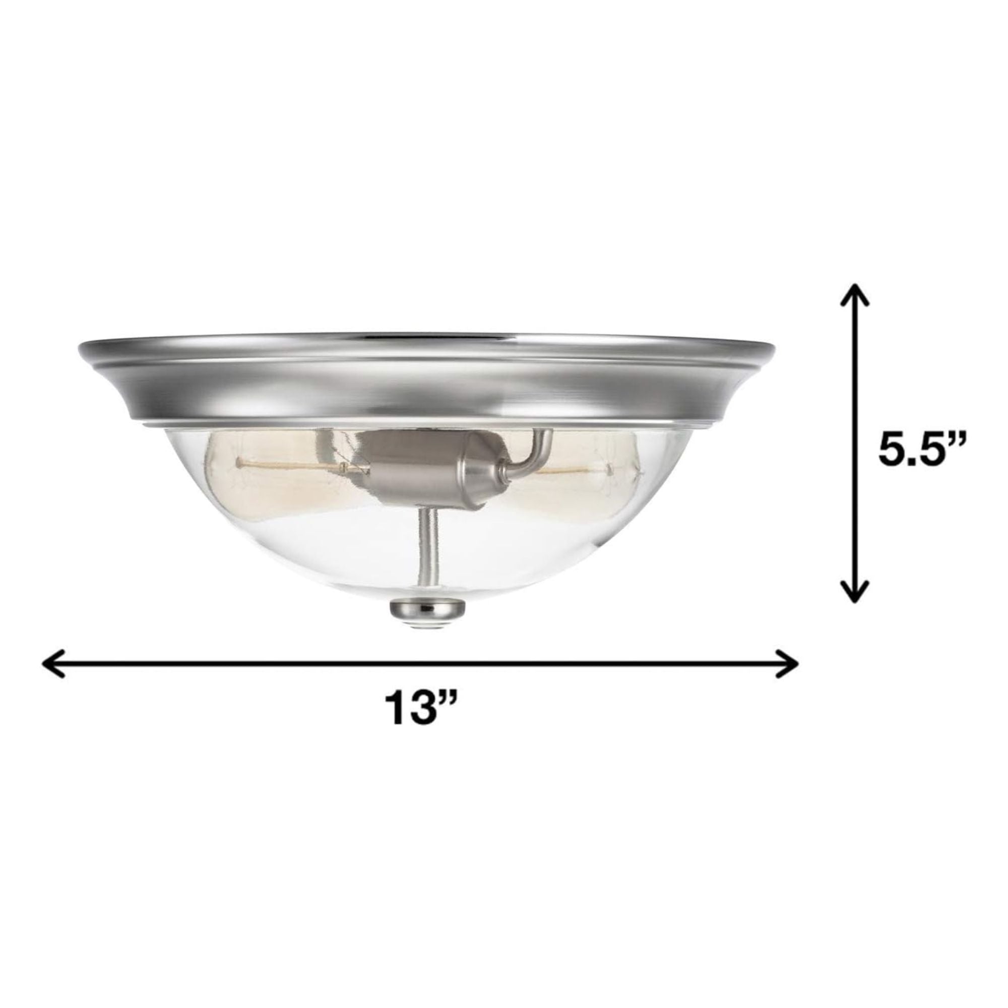 Prominence Home 4 Pack 13” Flush Mount Indoor Ceiling Light, Madalyn, Nickel