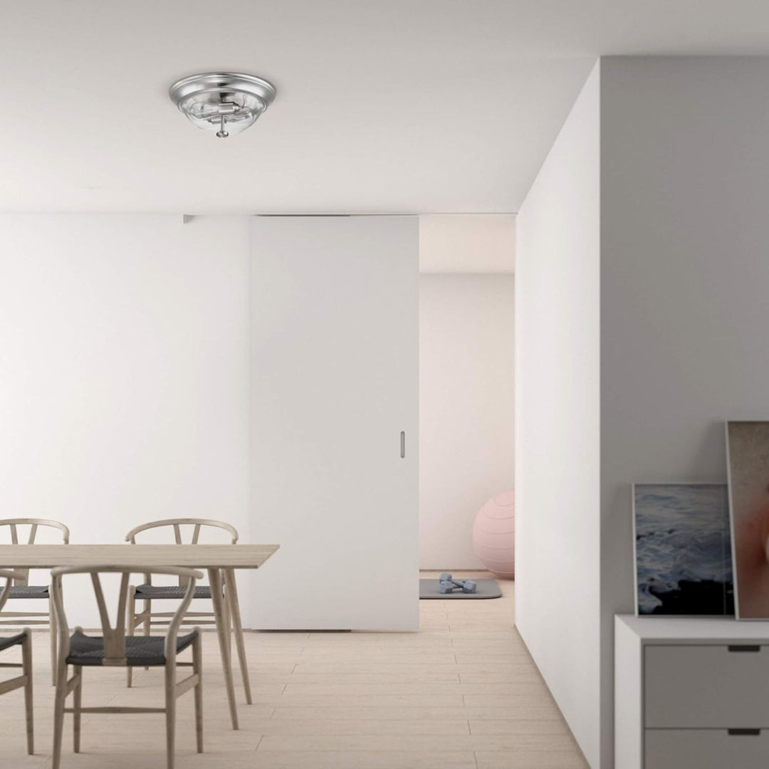 Prominence Home 13” Flush Mount Indoor Ceiling Light, Madalyn, Nickel (Open Box)