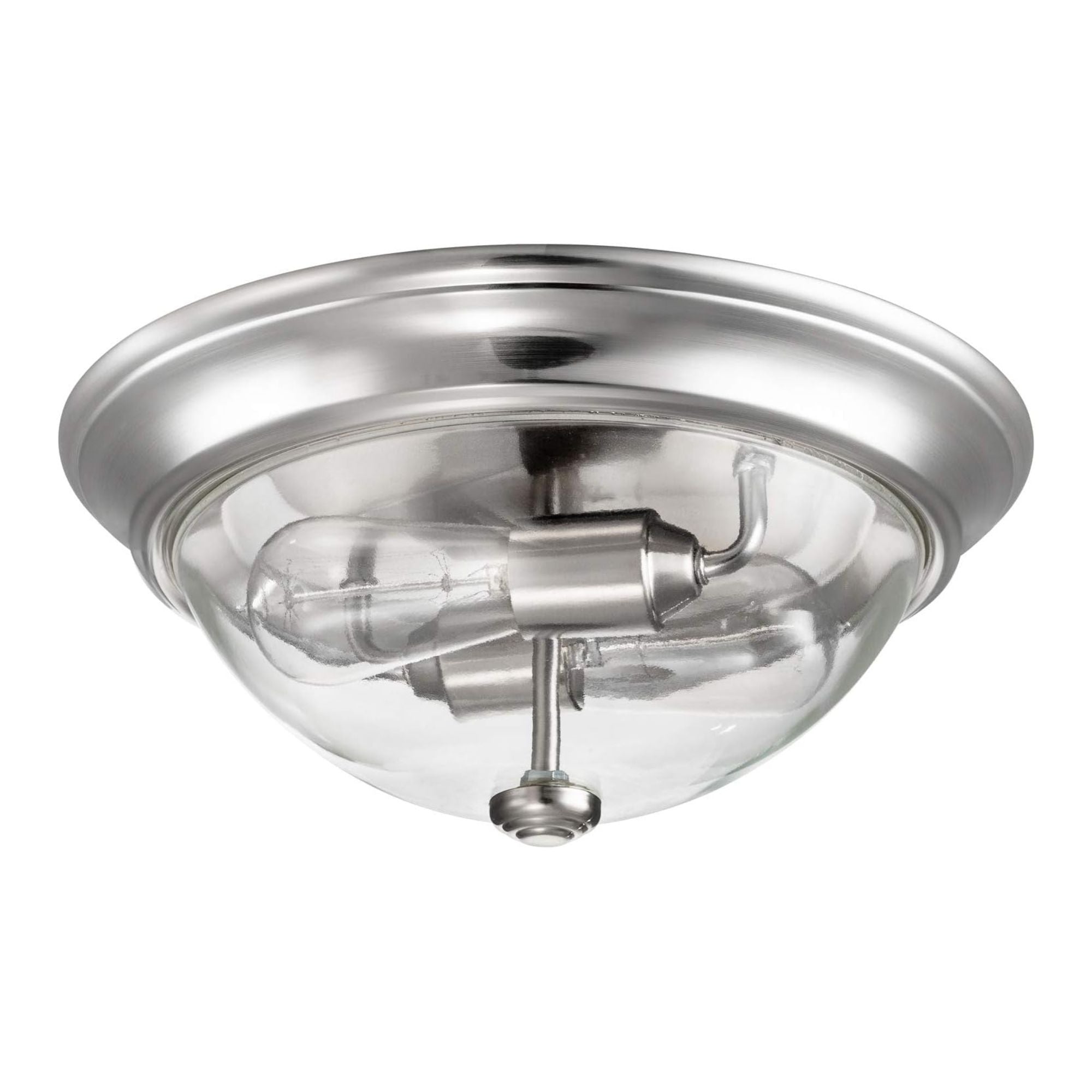 Prominence Home 13” Flush Mount Indoor Ceiling Light, Madalyn, 51380-31, Nickel - VMInnovations