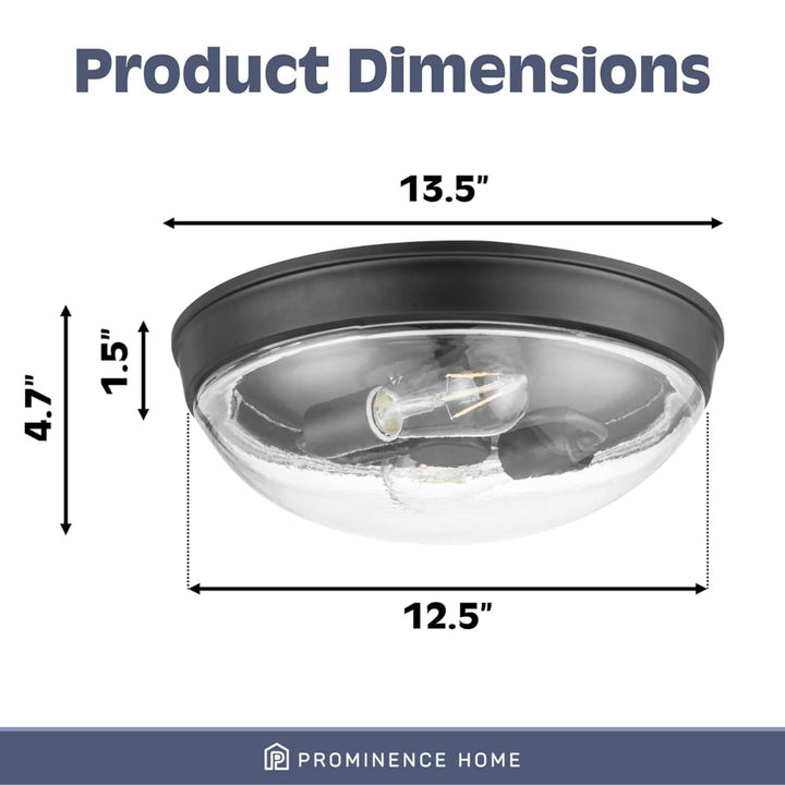 Prominence Home 3 Pack Madalyn 13" Flush Mount Ceiling Light Clear Glass, Bronze