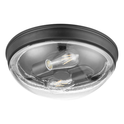 Prominence Home Madalyn 13" Flush Mount Ceiling Light, Clear Round Glass, Bronze - VMInnovations
