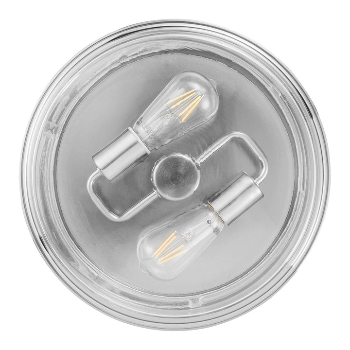 Prominence Home 2 Pack Madalyn 13" Ceiling Light Clear Drum Glass Brushed Nickel