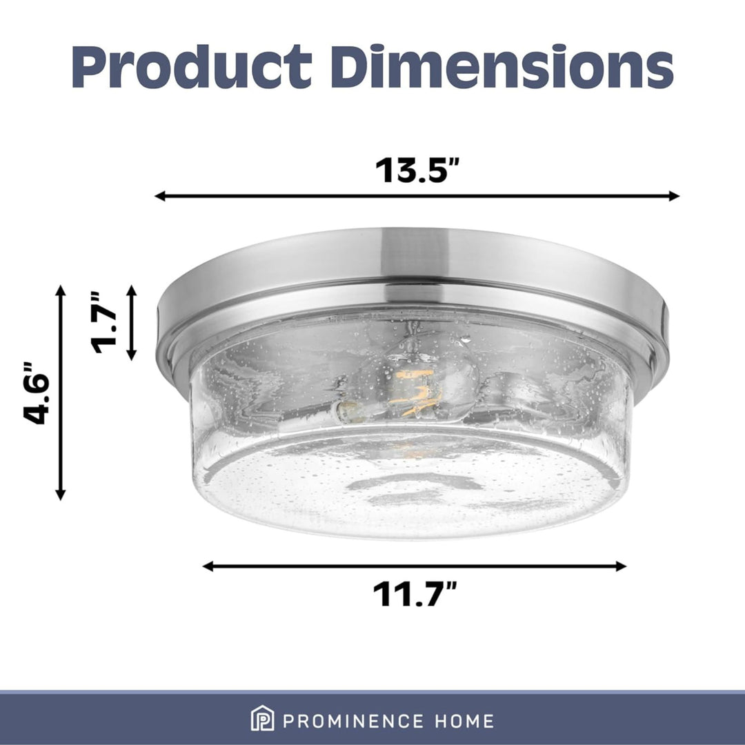 Prominence Home 3 Pack Madalyn 13" Ceiling Light, Seeded Drum Glass, Bronze