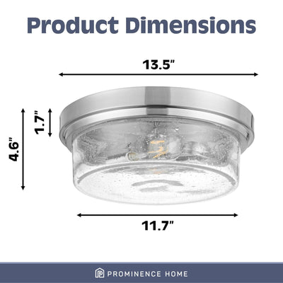 Prominence Home 4 Pack Madalyn 13" Ceiling Light, Seeded Drum Glass, Bronze