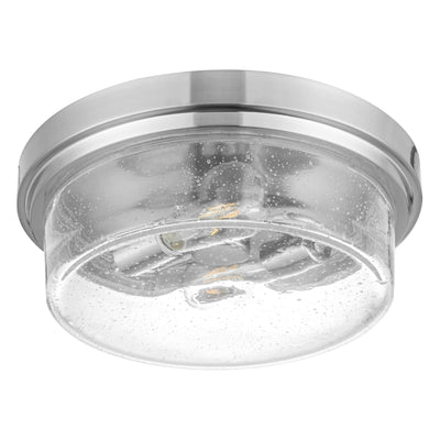 Prominence Home Madalyn 13" Ceiling Light, Seeded Drum Glass, Brushed Nickel - VMInnovations