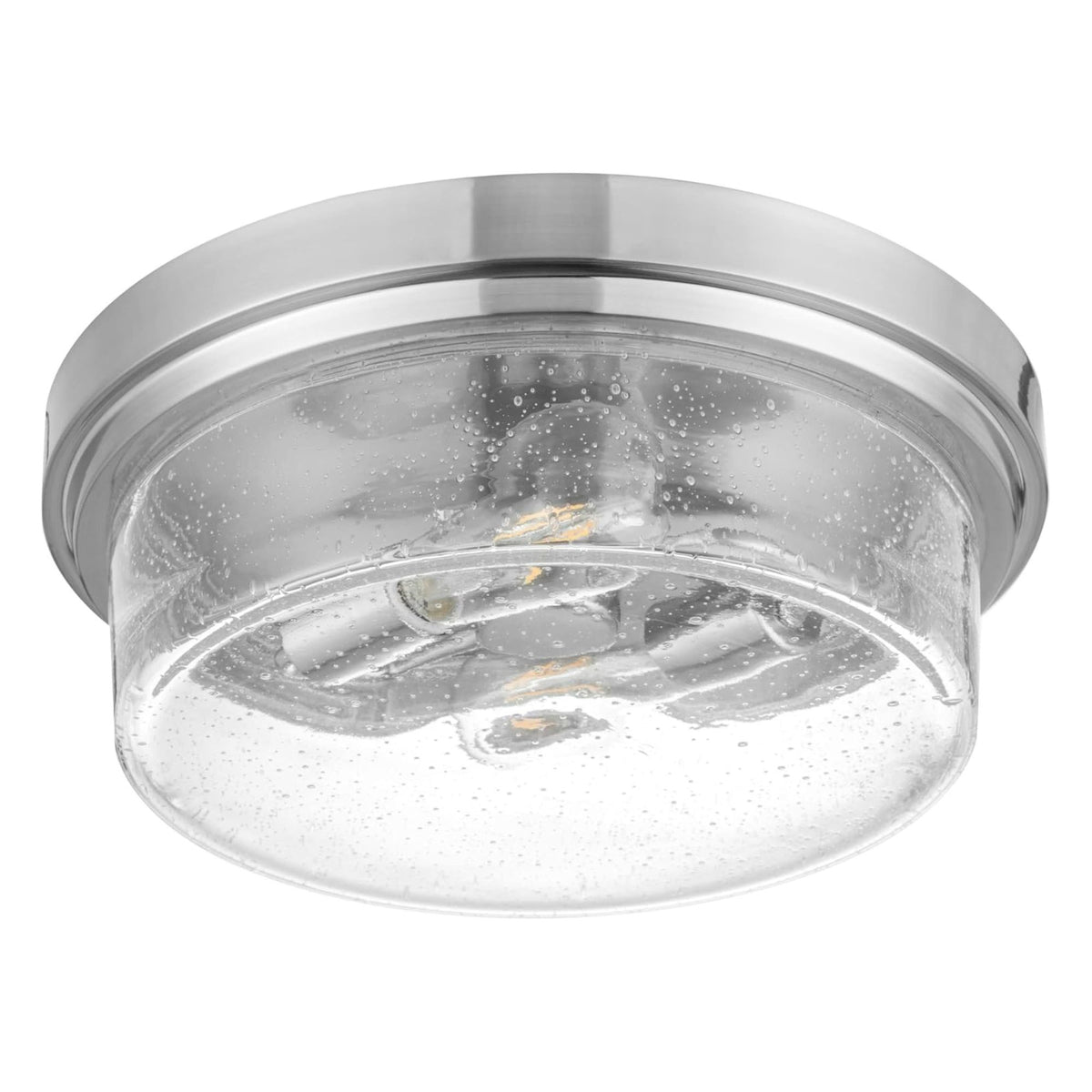 Prominence Home Madalyn 13" Ceiling Light, Seeded Drum Glass, Nickel (Open Box)