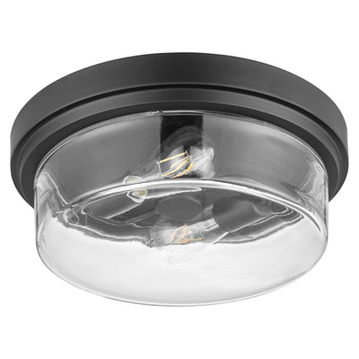 Prominence Home Madalyn 13" Flush Mount Ceiling Light, Clear Drum Glass, Bronze - VMInnovations