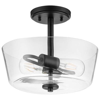 Prominence Home 2 Light Ceiling Fixture Clear Glass Lighting Viktoria(Open Box) - VMInnovations