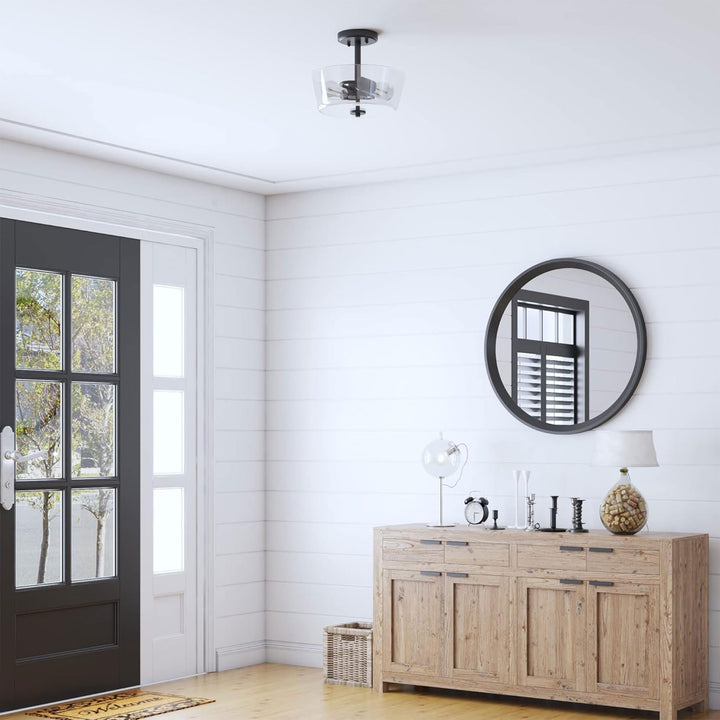 Prominence Home 2 Light Ceiling Fixture Clear Glass Lighting Viktoria(Open Box)