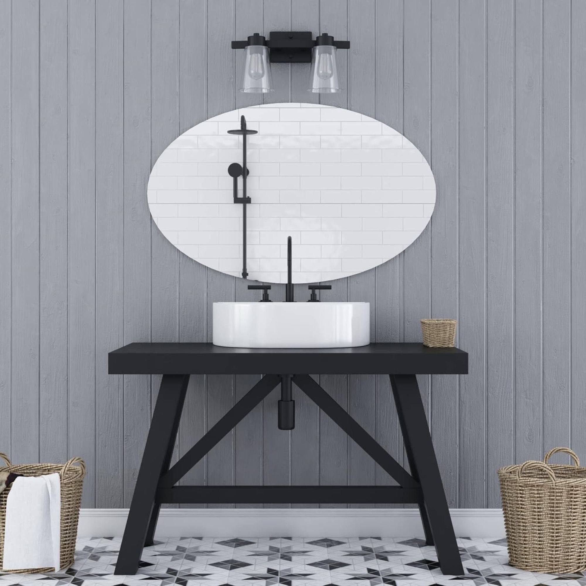 Prominence Home 2 Light Bathroom Wall Vanity Light, Matte Black (Open Box) - VMInnovations