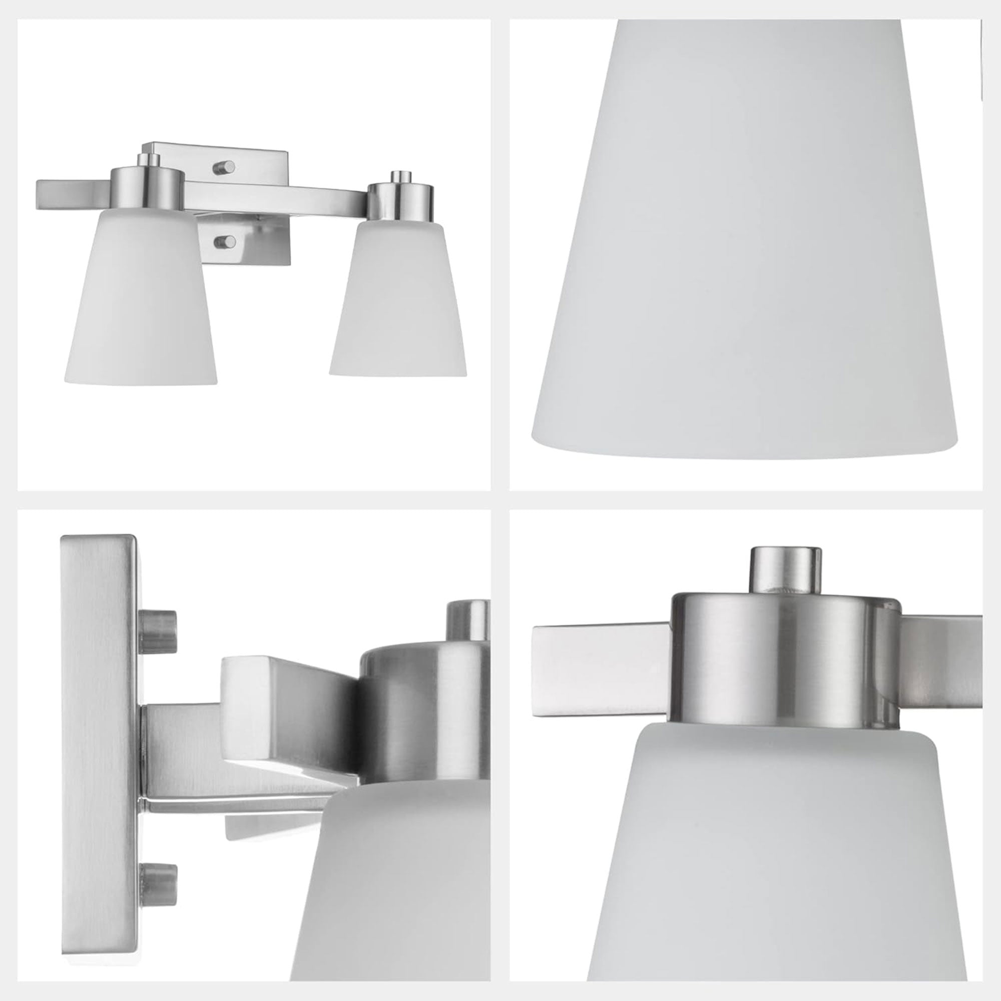 Prominence Home 2 Pack 2 Light Modern Bathroom Vanity Light with Frosted Glass - VMInnovations