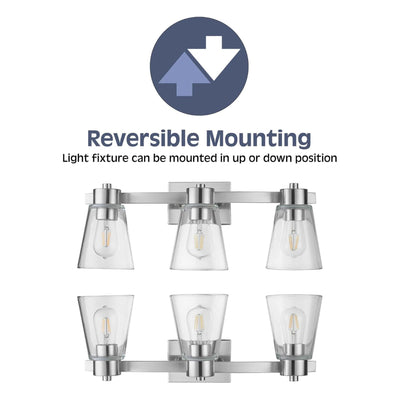 Prominence Home 2 Pack Fairendale 3 Light Bathroom Vanity Light, Brushed Nickel