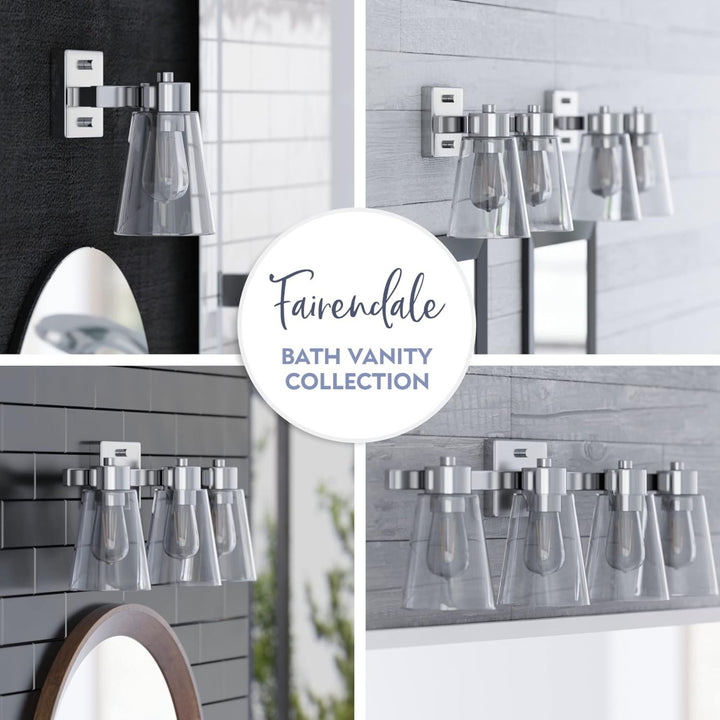 Prominence Home Fairendale 3 Light Wall Vanity Light, Brushed Nickel (Open Box)