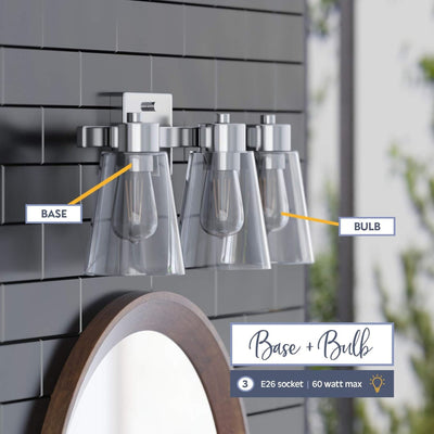 Prominence Home 2 Pack Fairendale 3 Light Bathroom Vanity Light, Brushed Nickel