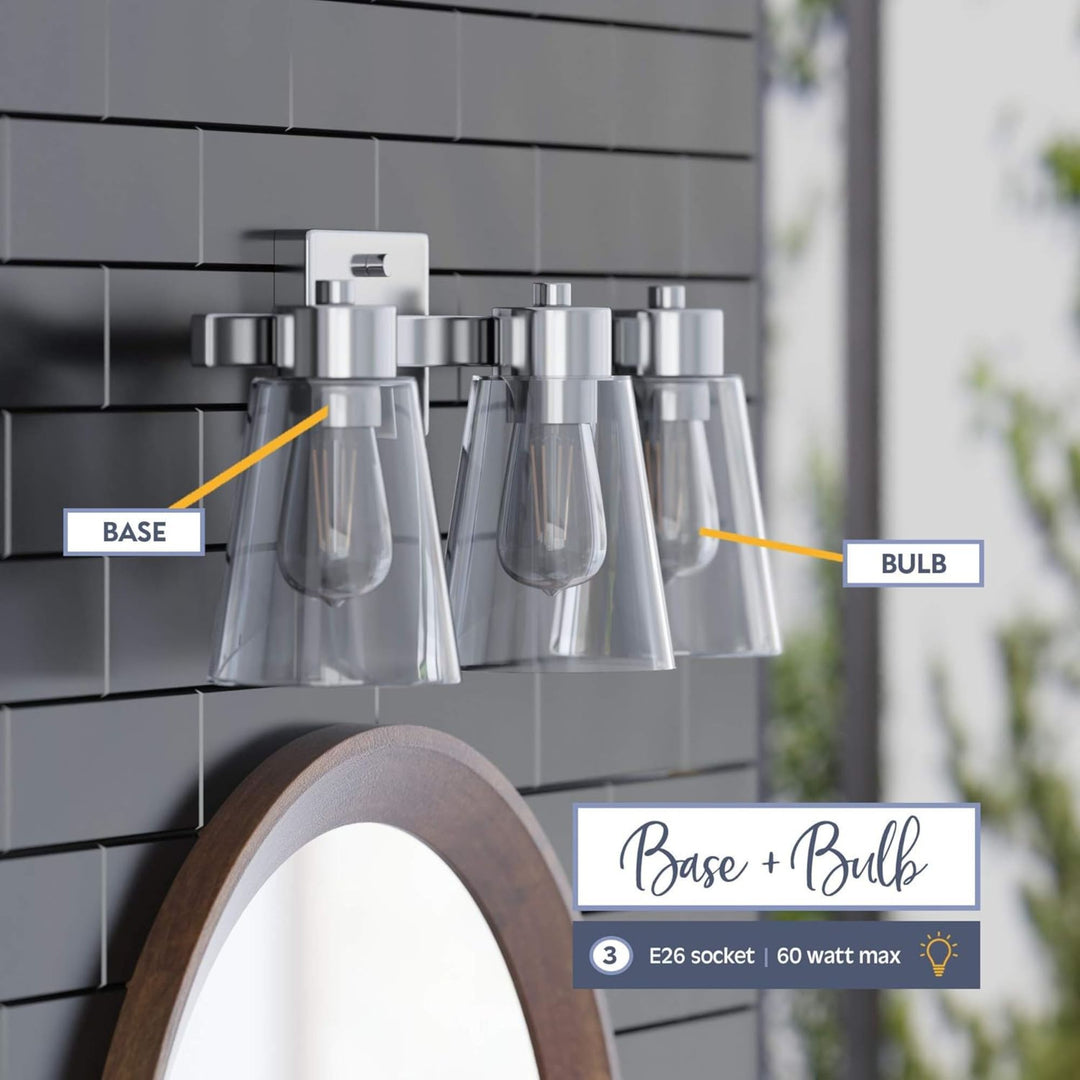 Prominence Home Fairendale 3 Light Wall Vanity Light, Brushed Nickel (Open Box)