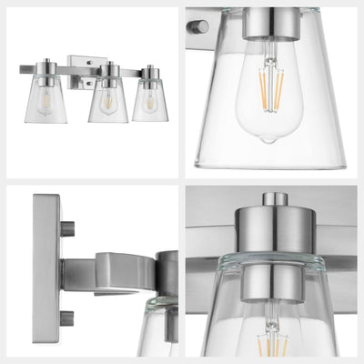 Prominence Home Fairendale 3 Light Wall Vanity Light, Brushed Nickel (Open Box) - VMInnovations