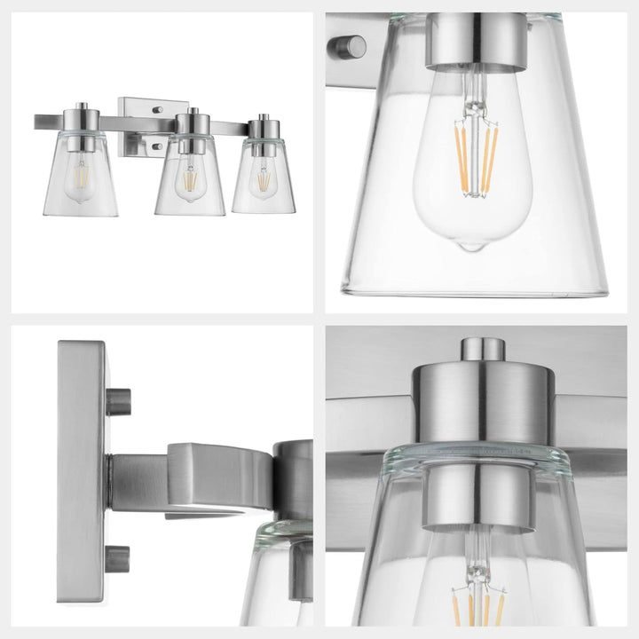 Prominence Home Fairendale 3 Light Wall Vanity Light, Brushed Nickel (Open Box)