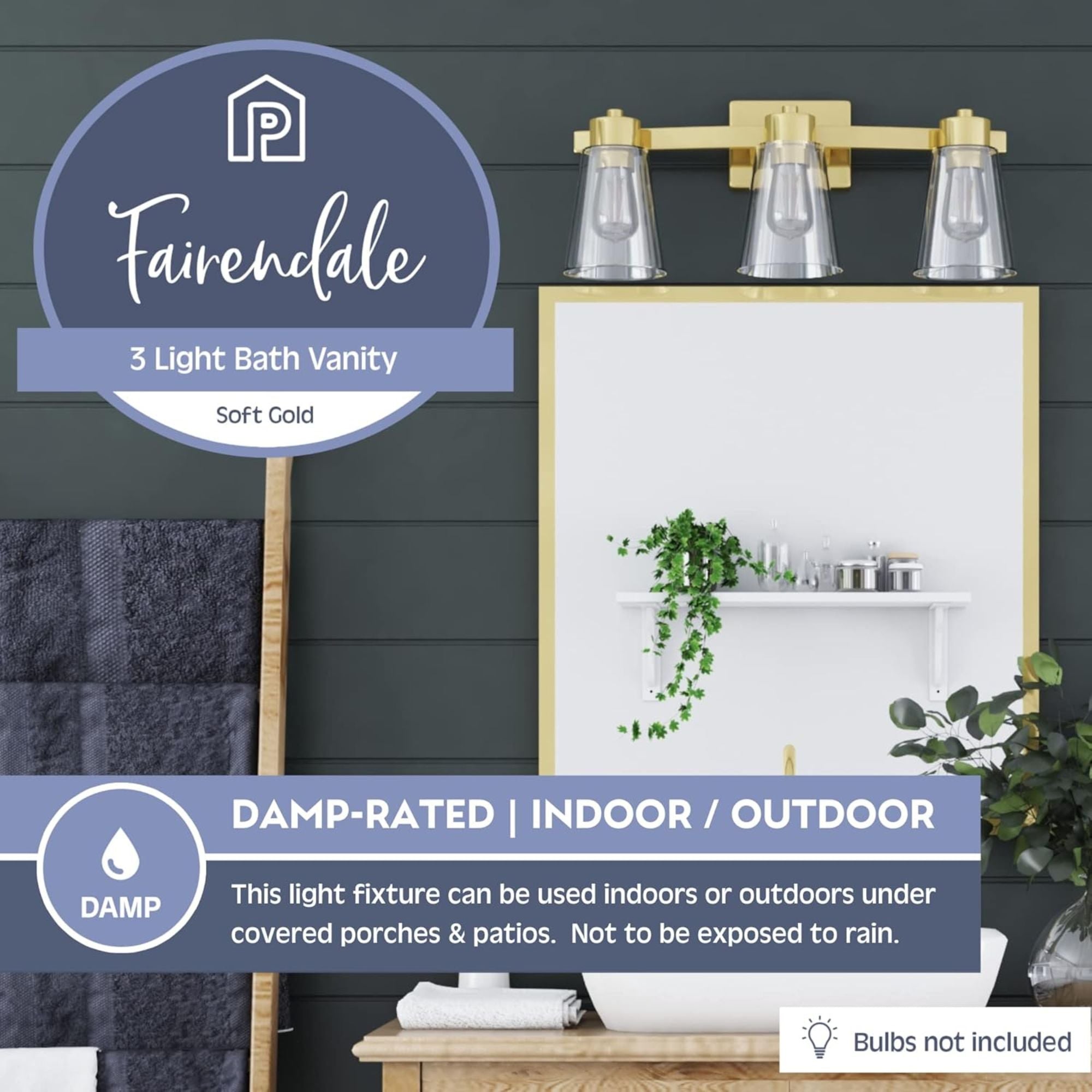 Prominence Home Fairendale 3 Light Bathroom Wall Vanity Light (Open Box)