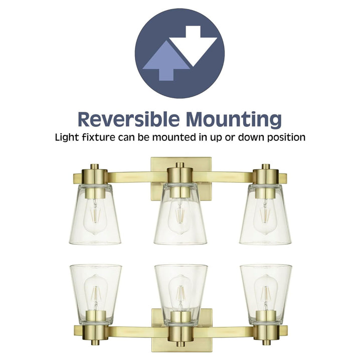 Prominence Home Fairendale 3 Light Bathroom Wall Vanity Light, Soft Gold