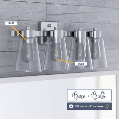 Prominence Home 2 Pack Fairendale 4 Light Bathroom Vanity Light, Brushed Nickel
