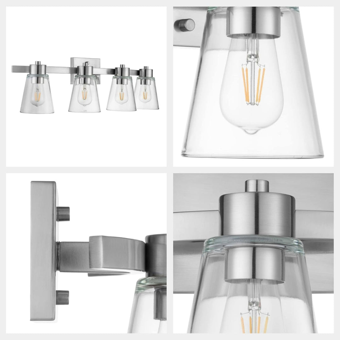 Prominence Home Fairendale 4 Light Bathroom Wall Vanity Light, Nickel (Open Box)