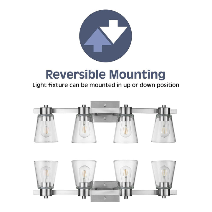 Prominence Home Fairendale 4 Light Bathroom Wall Vanity Light, Nickel (Open Box)