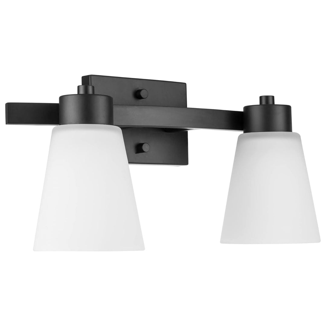 Prominence Home 3 Light Modern Bathroom Vanity Light, Frosted Glass, Matte Black