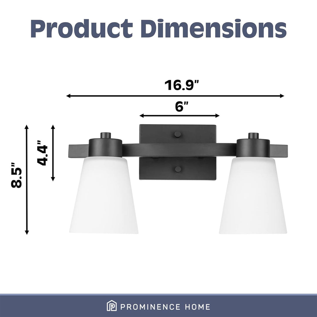 Prominence Home 2 Pack 3 Light Modern Bathroom Vanity Light with Frosted Glass