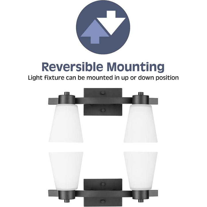Prominence Home 2 Pack 3 Light Modern Bathroom Vanity Light with Frosted Glass