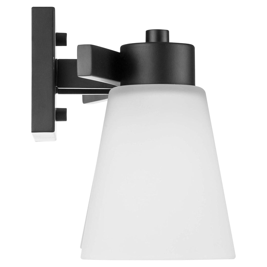 Prominence Home 3 Light Modern Bathroom Vanity Light, Frosted Glass, Matte Black