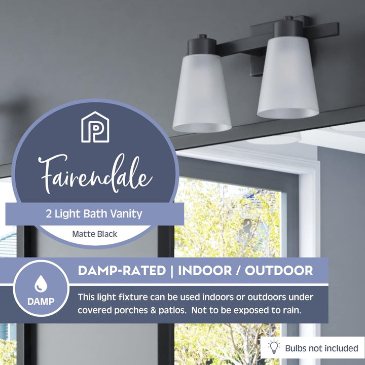 Prominence Home 4 Light Modern Bathroom Vanity Light, Frosted Glass, Matte Black