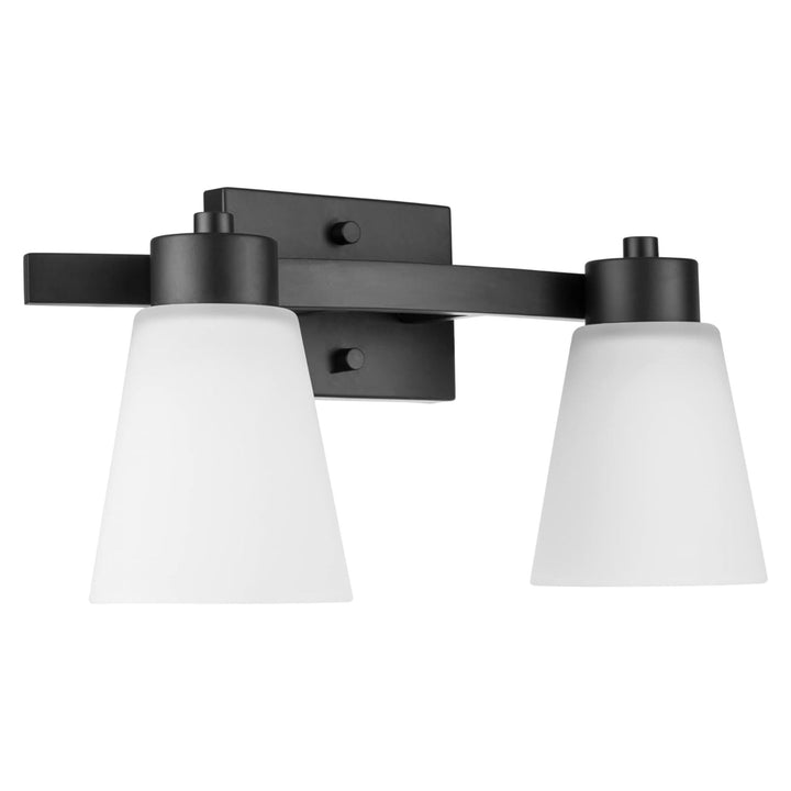 Prominence Home 4 Light Modern Vanity Light, Frosted Glass, Black (Open Box)