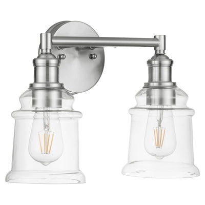 Prominence Home 2 Pack Eaton Ridge 2 Light Industrial Bathroom Vanity, Nickel