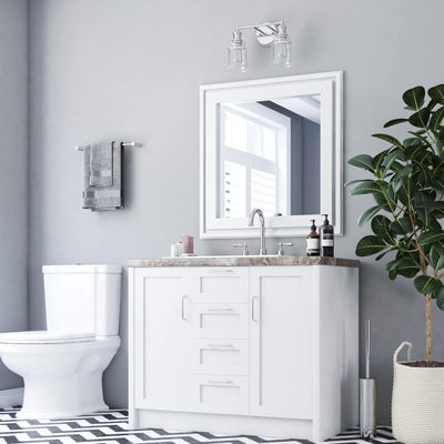 Prominence Home 2 Pack Eaton Ridge 2 Light Industrial Bathroom Vanity, Nickel