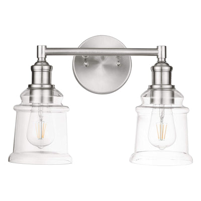 Prominence Home Eaton Ridge 2 Light Industrial Bathroom Vanity, Brushed Nickel - VMInnovations