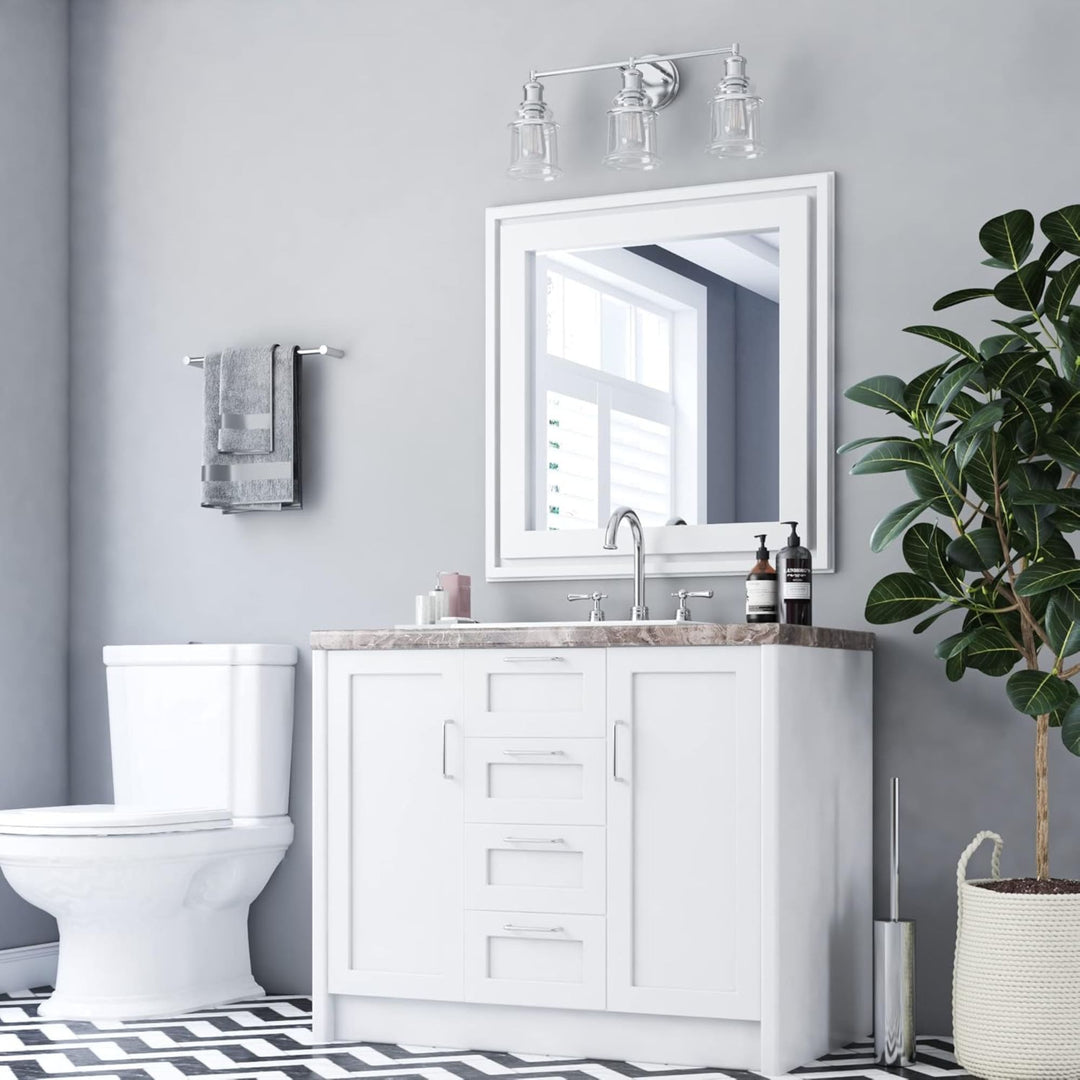 Prominence Home 2 Pack Eaton Ridge 3 Light Industrial Bathroom Vanity, Nickel