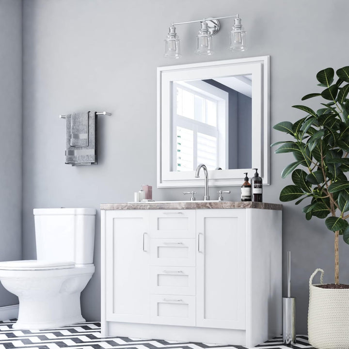 Prominence Home 2 Pack Eaton Ridge 3 Light Industrial Bathroom Vanity, Nickel