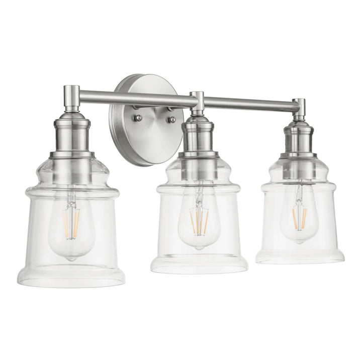 Prominence Home Eaton Ridge 3 Light Industrial Bathroom Vanity, Brushed Nickel