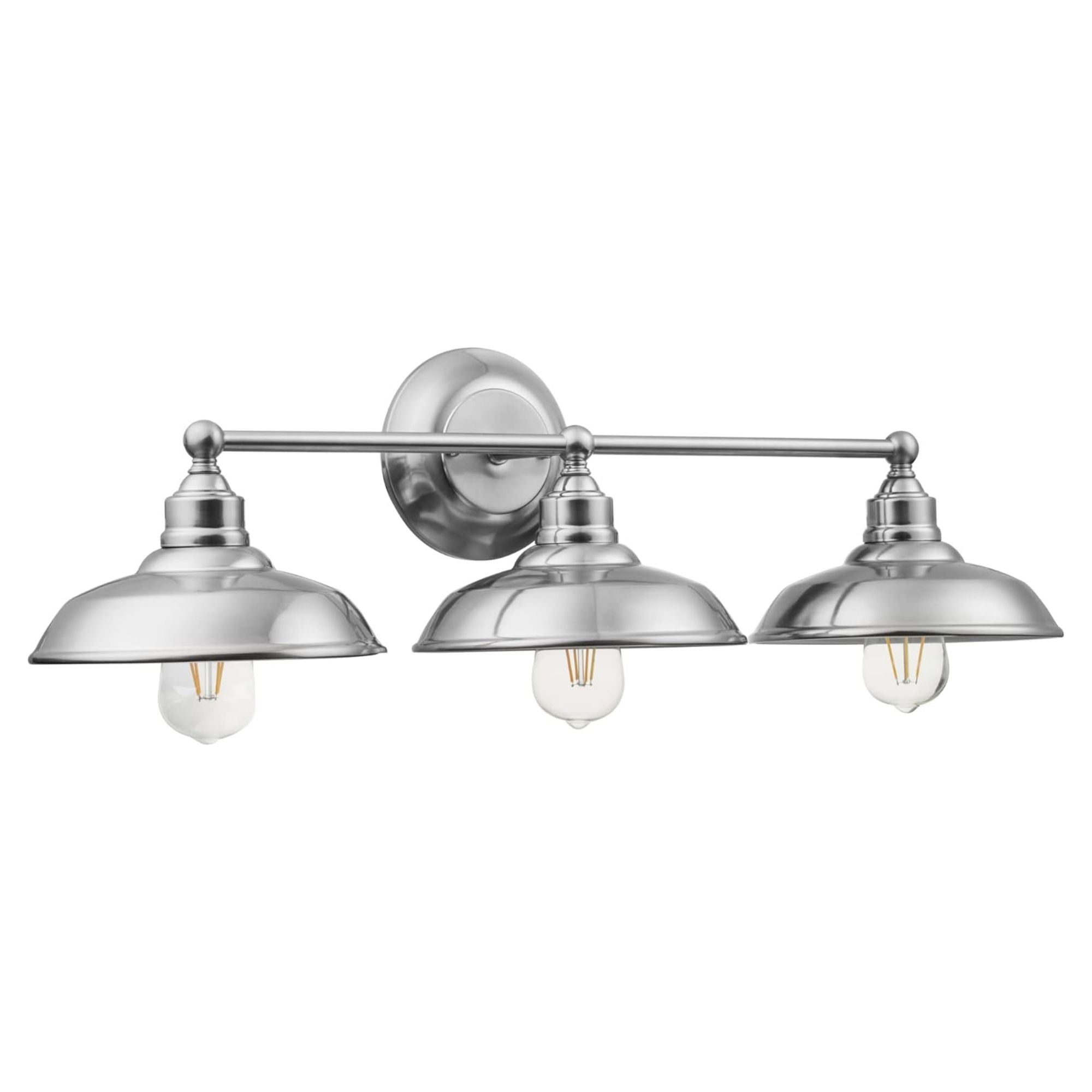 Prominence Home 3 Light Industrial Bathroom Vanity Light, Nickel (Open Box) - VMInnovations
