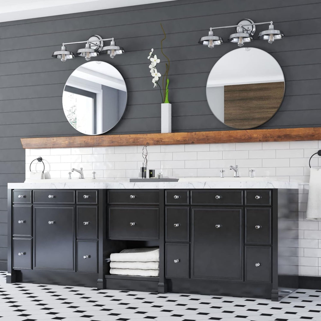 Prominence Home 2 Pack Lyndan 3 Light Industrial Bathroom Vanity, Brushed Nickel