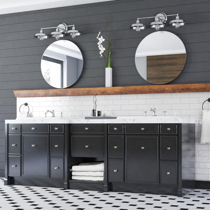 Prominence Home 2 Pack Lyndan 3 Light Industrial Bathroom Vanity, Brushed Nickel