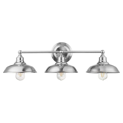 Prominence Home 3 Light Industrial Bathroom Vanity Light, Nickel (Open Box) - VMInnovations