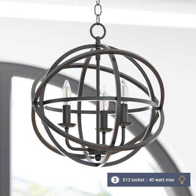 Prominence Home 2 Pack 3 Light Chandelier Pendant Lighting Fixture, Birchberry