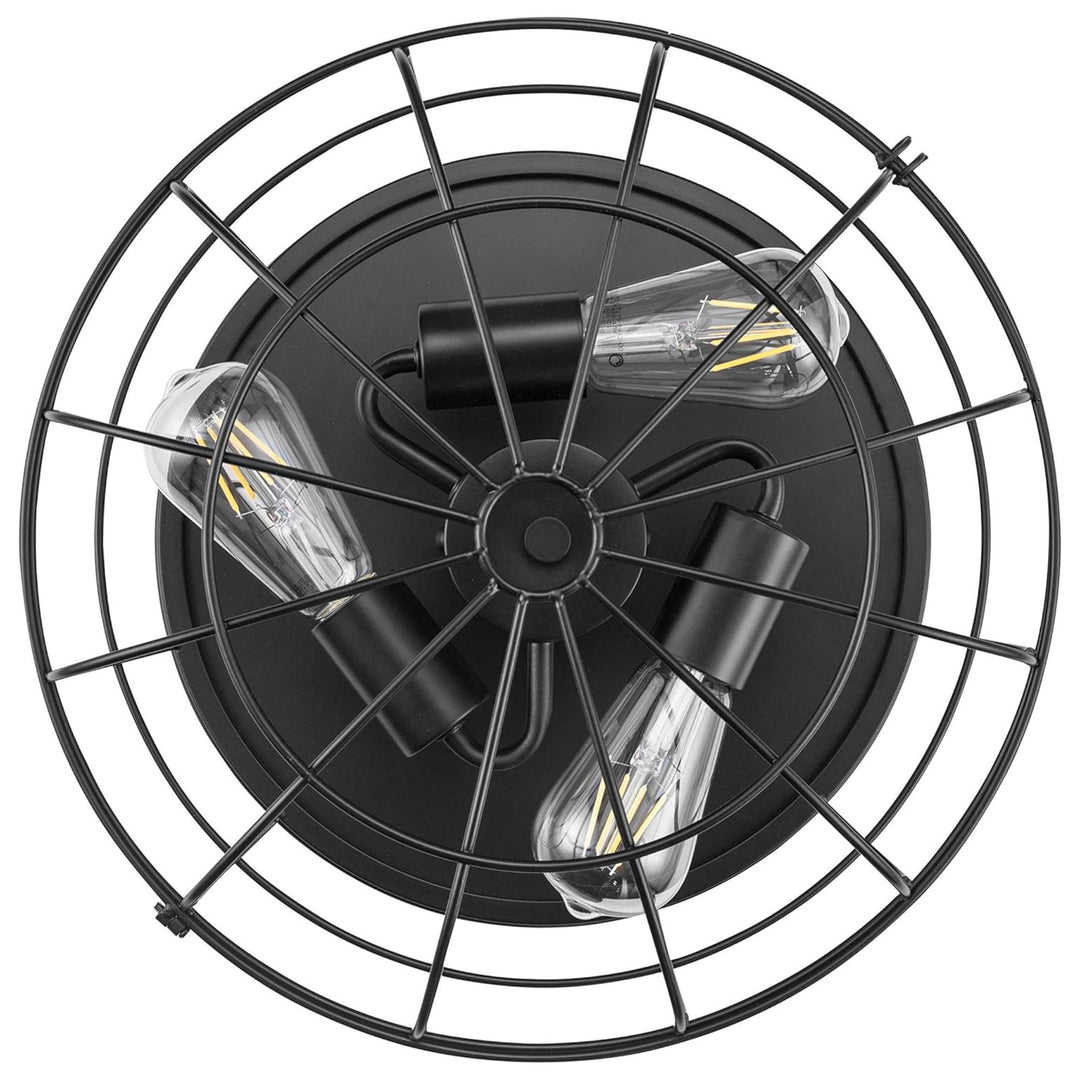 Prominence Home 2 Pack Lincoln Woods 15" Flush Ceiling Mount Light & Cage, Black