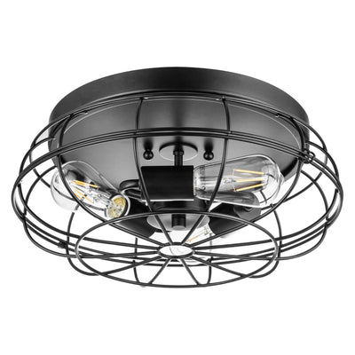 Prominence Home Lincoln Woods 15" Flush Ceiling Mount Light with Cage (Open Box)