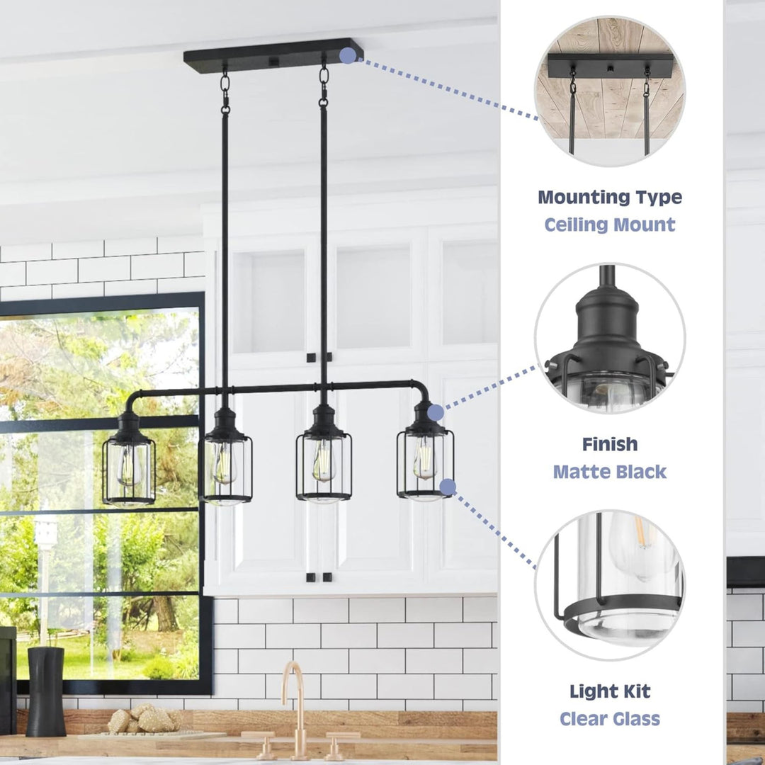 Prominence Home Lincoln Woods 4 Light Kitchen Island Linear Pendant Bar Light