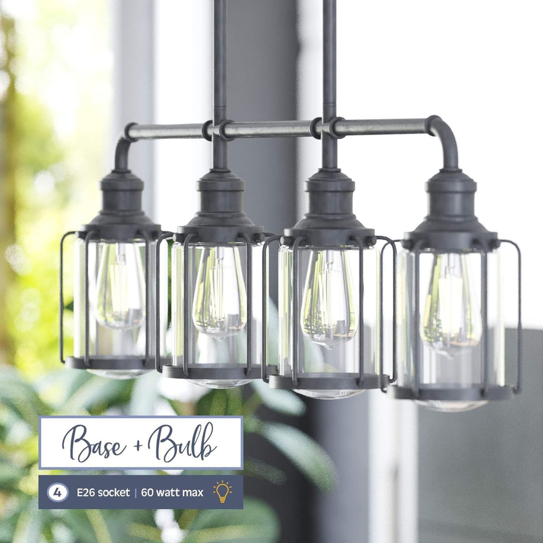 Prominence Home 2 Pack Lincoln Woods 2 Light Industrial Bath Vanity Light, Black