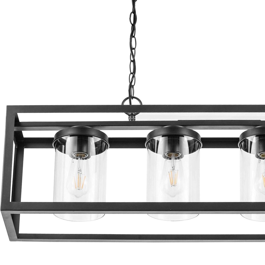Prominence Home Sitka 4 Light Kitchen Island Linear Pendant Chandelier, Black