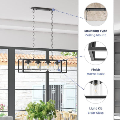 Prominence Home Sitka 4 Light Kitchen Island Linear Pendant Chandelier(Open Box)